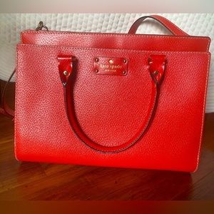 Kate Spade Bag. Red-Orange with Bright Pink Lining